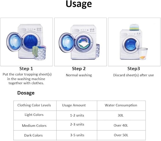 Color Absorber Sheets for Laundry Dye Catcher Sheets to Prevent Clothes From Smearing