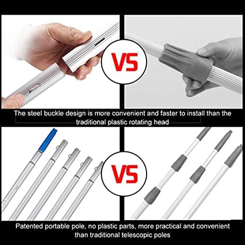Window Cleaning Pole Telescopic Window Cleaning Brush Extendable Cleaner for Greenhouse Roof Solar and Photovoltaic Panel Cleaning - 9M 9M (12M)