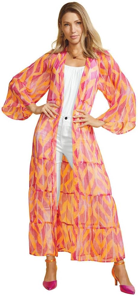 Masseys Sheer Printed Duster