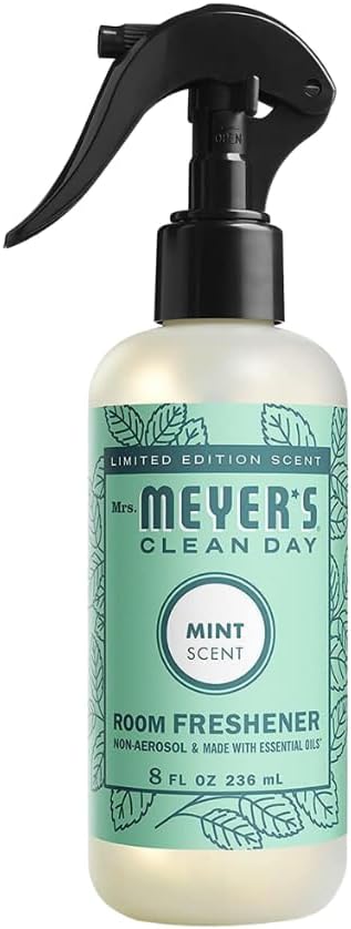 Mrs. MEYER'S Mint Variety Pack Includes 1 Room Freshener 8 OZ 1 Liquid Dish Soap 16 OZ 1 Liquid Hand Soap12.5 OZ 1 Multi-Surface Cleaner 16 OZ 1 CT (Mint)
