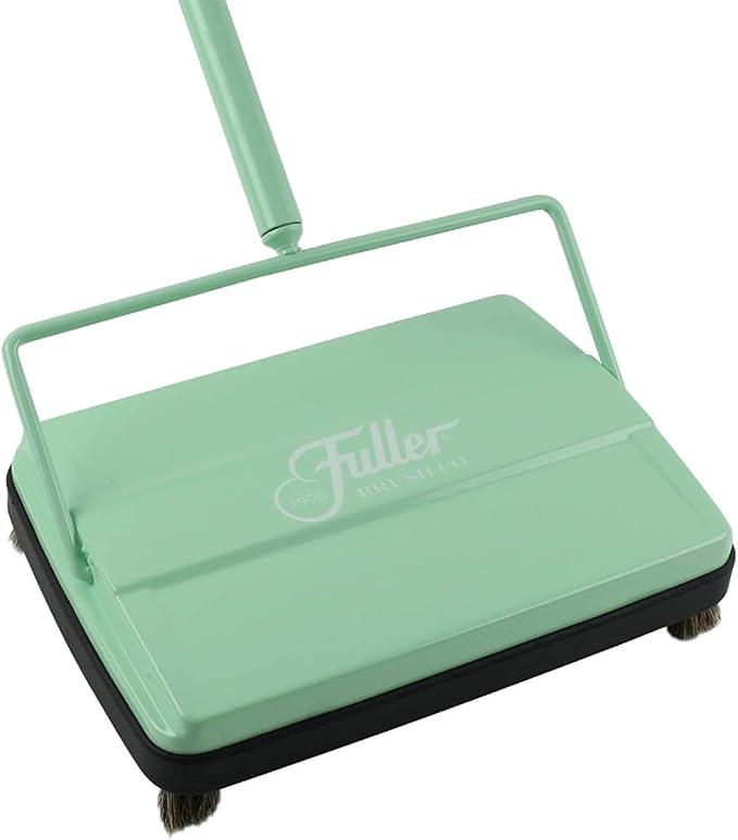 Fuller Brush 17029 Electrostatic Carpet &amp Floor Sweeper - 9 Cleaning Path - Lightweight - Ideal for Crumby Messes - Works On Carpets &amp Hard Floor Surfaces - Fresh Mint