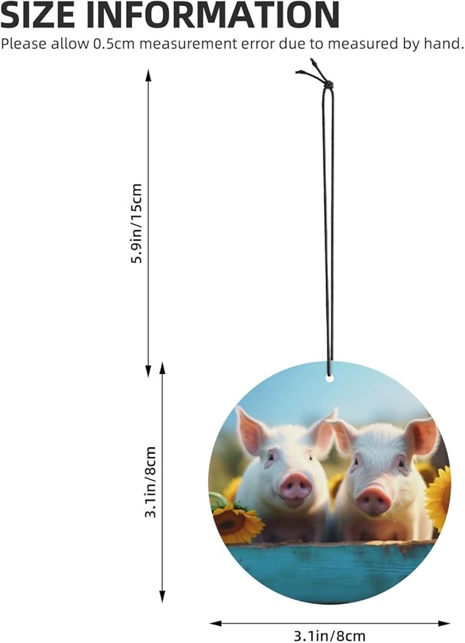 100 PCS Hanging Car Air Freshener Double Sided Cute Pigs Automotive Interior Decor Autumn Sunflowers Car Accessories for Women Men Lavender Scented