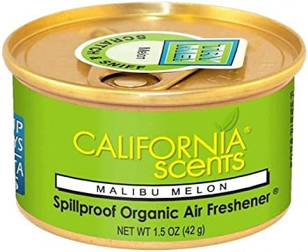 California Scents Spillproof Organic Air Freshener Malibu Melon 1.5 Ounce Canister (Pack of 18)