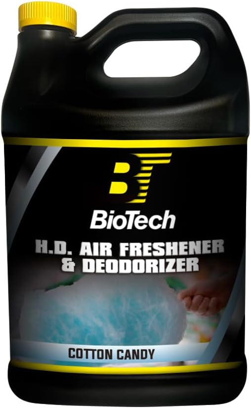 BioTech Air Freshener Cotton Candy Scent Contains no harmful solvents and safe for use on any environment Controls smoke cigarette mildew pet and food odors 128 oz (2)