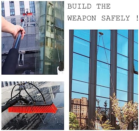 Glass Cleaning Brush Home Water Fed Telescopic Pole Kit Solar Panel Brush Rotating for Photovoltaic PanelAluminum Alloy Cleaning PoleWindow Retractable Water Fed Rod with Squeegee&amp 180° Ro