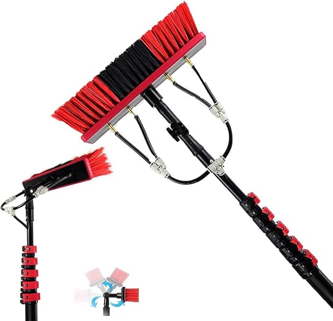 Window Glass Solar Panel Cleaning Telespole Water Fed BrushWindow Cleaner Window Glass Solar Panel Cleaning System Washing Equipment/24Ft (20ft(6m))20ft(6m)20ft(6m)