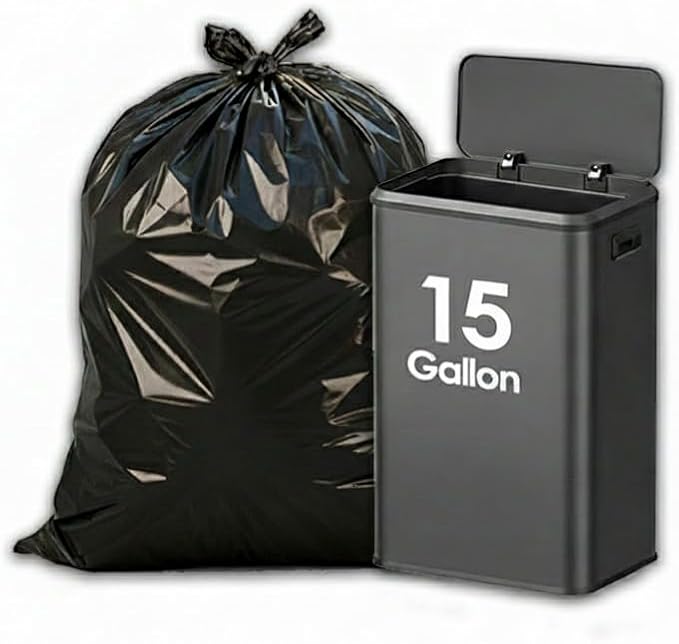 Trash Bag 15 Gallon Black Ultra Strong 100 count
