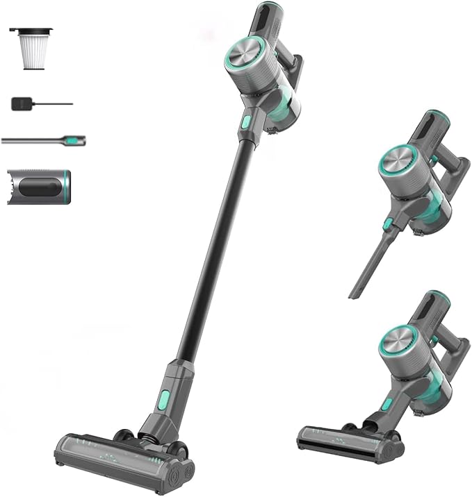 Wyze Cordless Vacuum S with 20Kpa Powerful Suction Lightweight Stick with HEPA Filter 300W Powerful Brushless Motor 40mins Runtime for Home Hard Floor Carpet Pet Hair
