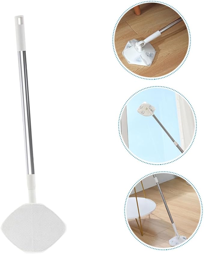 BESTYASH Dust Mop with Washable Pad and Dry Tissue Triangular Electrostatic Floor Sweeper Mop for Household Cleaning for Hardwood and Tile Floors for Easy Dust Removal