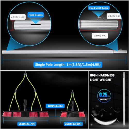 Glass Cleaning Brush Home Water Fed Telescopic Pole Kit Solar Panel Brush Rotating for Photovoltaic PanelSolar Panel Cleaning Brush and Pole Kit 5-12m Water Fed Pole with 30/50cm Water Bru