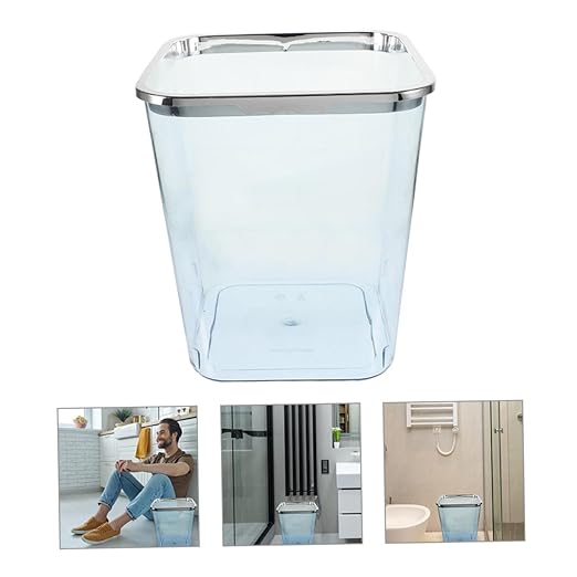 Large Wastebasket Pressure Ring Plastic Garbage Can Kitchen Trash Can Office Trash Bin for Bedroom Decor