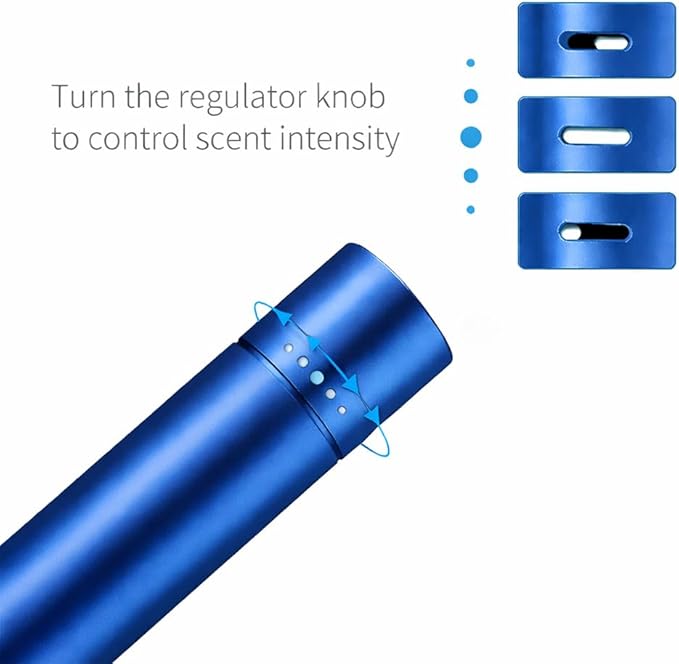 iPick Image for Ford Mustang Script Blue Aluminum Car Vent Air Freshener Clip with adjustable window and 10 Refill Sticks - Official Licensed