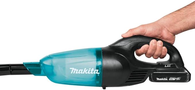 Makita XLC02R1B 18V LXT Lithium-Ion Compact Cordless Vacuum Kit (2.0Ah) Black/Greenish Blue