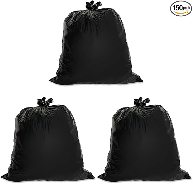 Genuine Joe 01534 Heavy-Duty Trash Bags 1.5 Mil 40-45 Gallon 50/CT Black (Pack of 3)