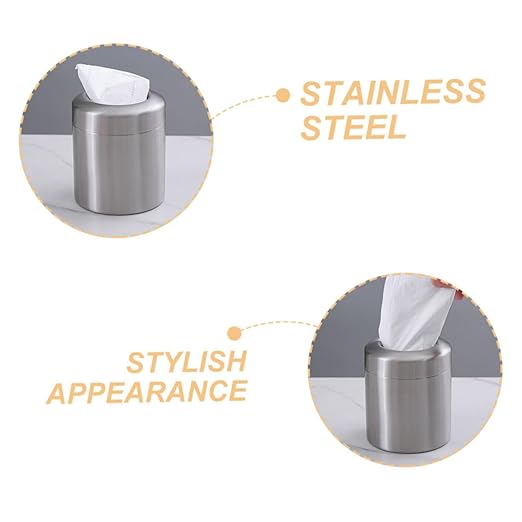PRETYZOOM Touchless Trash Can Small Metal Waste Basket for Bathroom Kitchen Office Desk Mini Garbage Bin Capacity Modern Design