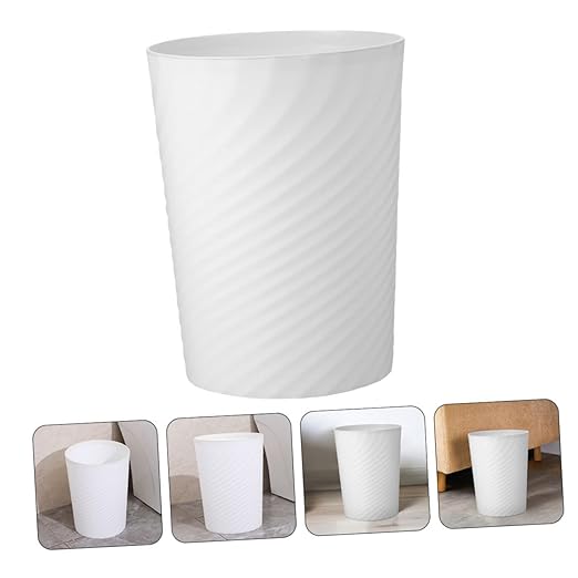 Modern Small Office Trash Can Plastic Dust Bin with Bag Ring for Bathroom Bedroom Kitchen Versatile Use Wastebasket for Home and Office Compact Design for Everyday Waste Management