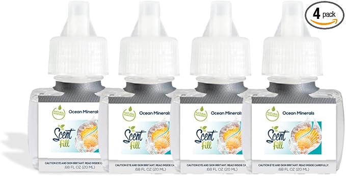 Scent Fill Ocean Minerals Plug in Air Freshener Scented Oil Refills 4 Plug In Refills - Air Fresheners for Home Bathroom Kitchen &amp More - Room Fresheners