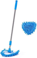 Wet and Dry mop 180 Degree Rotatable Adjustable Triangle Cleaning Blue MopHousehold Bathroom Kitchen Ceiling Tile (A mop Head)