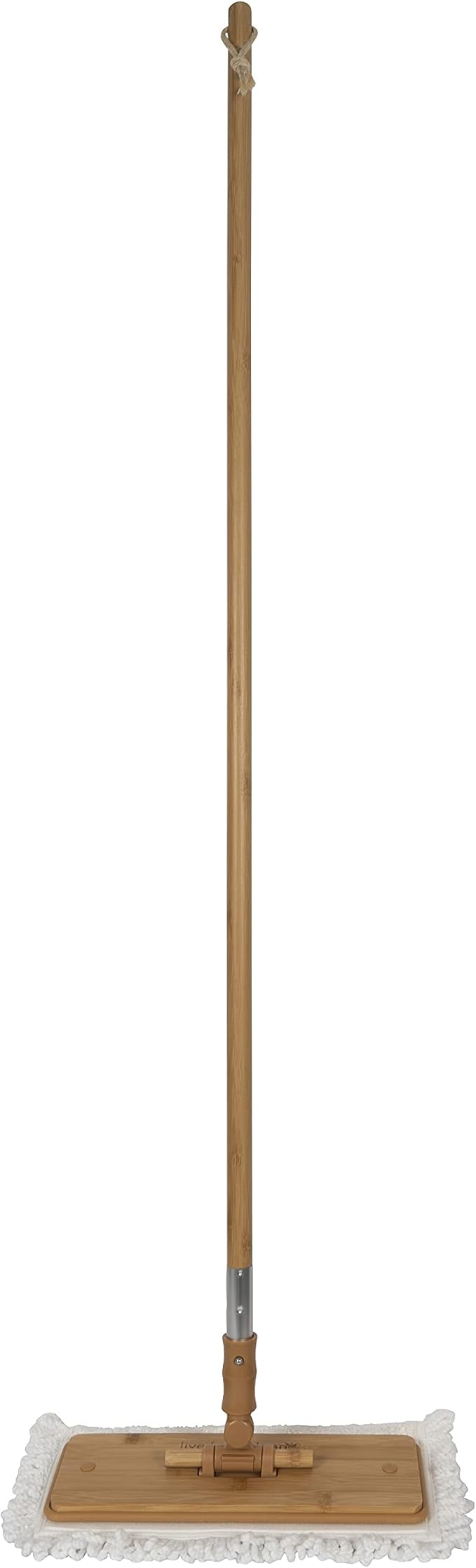 Harper Live.Love.Clean. Bamboo 2-in-1 Smooth Surface Wet/Dry Dust Mop with (2) Washable Pads for Cleaning Dust Pet Hair &amp Fine Dry Dirt