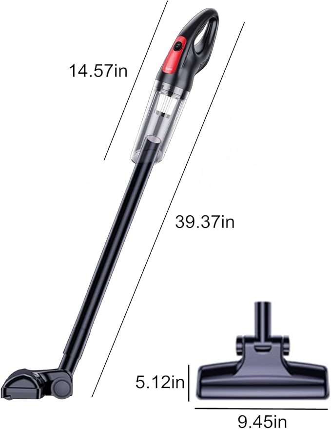 Portable Cordless Stick Vacuum Flexible Brush Head Light Weight Quiet Handheld Vacuum Cleaner for Cleaning Carpet and Hardwood Floor Pet HairDebrisDustsCrumbs