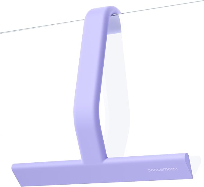dancemoon JustHang Shower Squeegee for Glass Doors All-in-One Piece Silicone Squeegee with Built-in Hook for Bathroom Window Mirror Tile Wall Car Streak-Free Bathroom Cleaner Tool10 Inch Purple