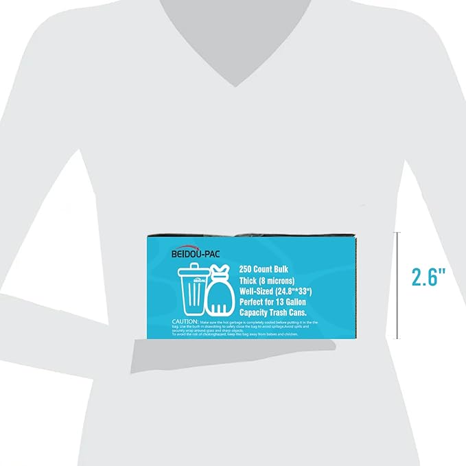 Tall Kitchen Trash Bags 13 Gallon 250 Count Unscented Clear Plastic Recycling Bags