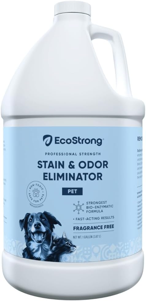 Eco Strong Pet Stain and Odor Remover - Cat Urine Enzyme Cleaner Urine Destroyer for Dogs Pet Urine Enzyme Cleaner [All New Fragrance Free] - 128oz