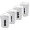 4 Pack Small Trash Can for Bathroom - 3 Gallon/12-Liter Wastebasket Round Plastic Garbage Container Bin for Bedroom Office White.