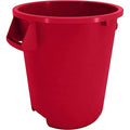 SPARTA Bronco Waste Container Trash Container Round Trash Bin for Disposal 10 Gallons Red (Pack of 6)