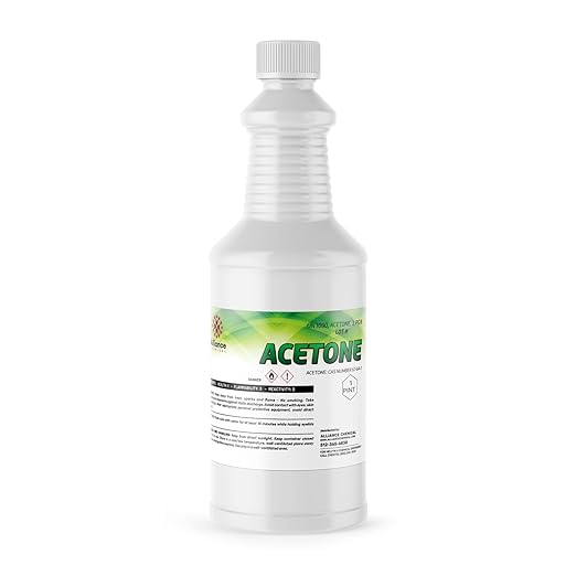Alliance Chemical Acetone - 1 Pint (16 FL Oz) - Technical Grade Solvent for Cleaning Surface Prep Resin Work and General Use