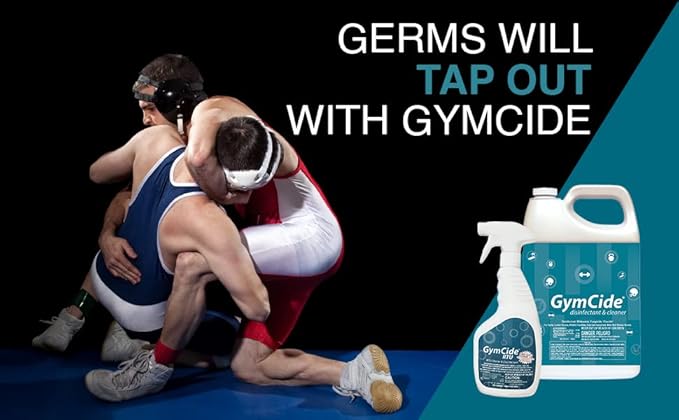 GymCide Disinfectant Cleaner and Deodorizer for Gyms Sports Equipment and Fitness Centers Bundle (1 Concentrated Gallon and 2-32 Ounce Bottles)