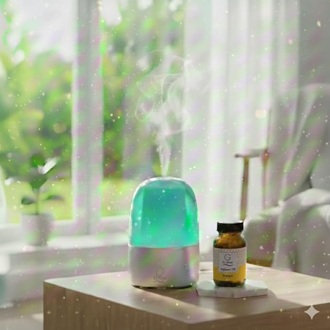 G’s Breeze Smart Diffuser with Refill – Bluetooth &amp Wi-Fi App Control Gradient LED Lighting Adjustable Scent Intensity Low Noise 24 Hour Schedule Aromatherapy Diffuser for Home &amp Office -
