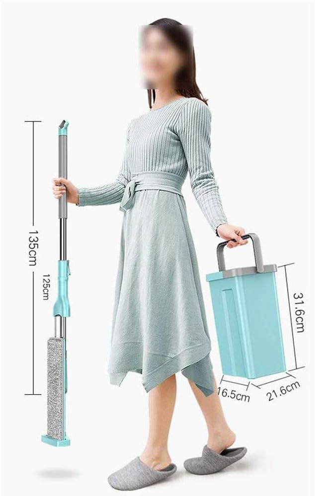 Rotating Mop 360 Degree Sweep Free Hand Wash with Bucket for Home Store Cleaning Flat