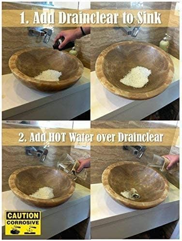 Caustic Soda Drainage Block Remover 350g with Gloves | Chimney Drain &amp Sink Cleaner | Fast-Acting Non-Toxic &amp Odorless Drain Cleaner Flakes | Swift Pipe Cleaner