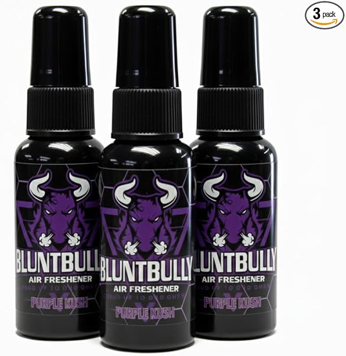 Blunt Bully Air Freshener (Purple Kush) (3 Pack) Premium Oil Based Air Freshener Spray. Long-Lasting Room Bathroom Office &amp Car Scent | Eliminates Odors from Smoke Pets &amp More