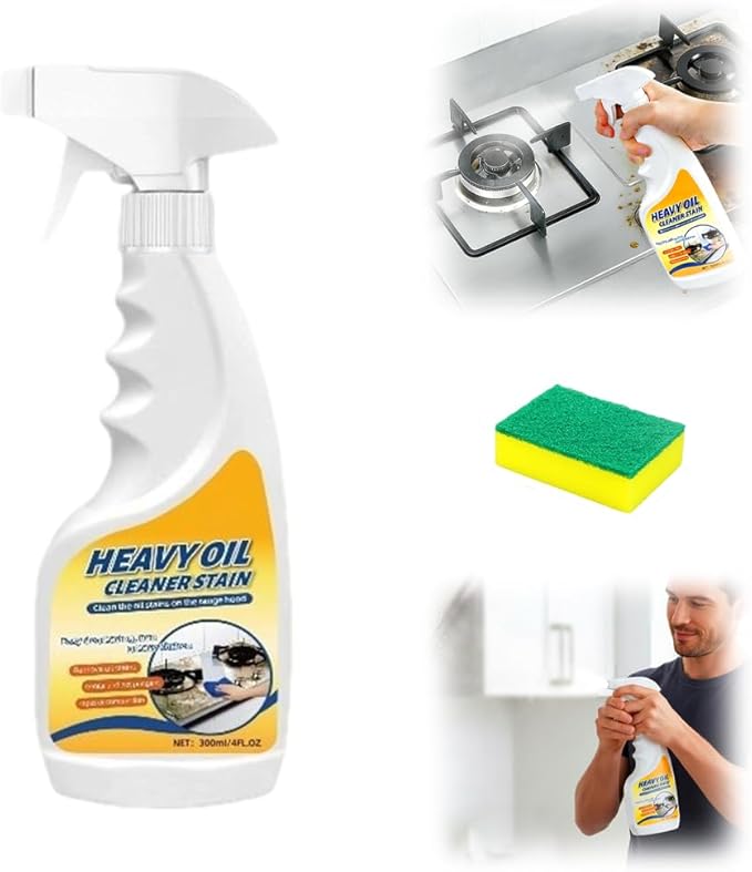 Heavy Oil Multi Purpose Cleaner Stain Effective Multi-Purpose Cleaner with Kitchen Cleaning Sponges for Household Oven Stove Range Hood Sink Heavy Oil Cleane (1PCS)