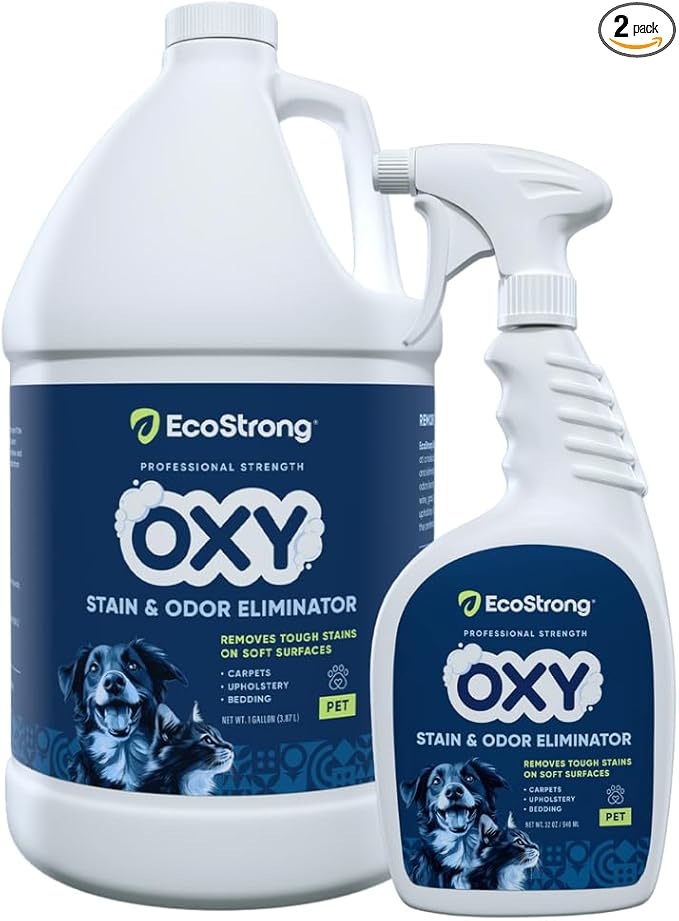 Oxy Pet Carpet Cleaner Spray | Pet Stain Remover for Pet Urine Cat Pee Dog Poop | Deep Spot Treating Action on Carpeting Upholstery Laundry Pet Beds &amp More (160 Fl Oz)