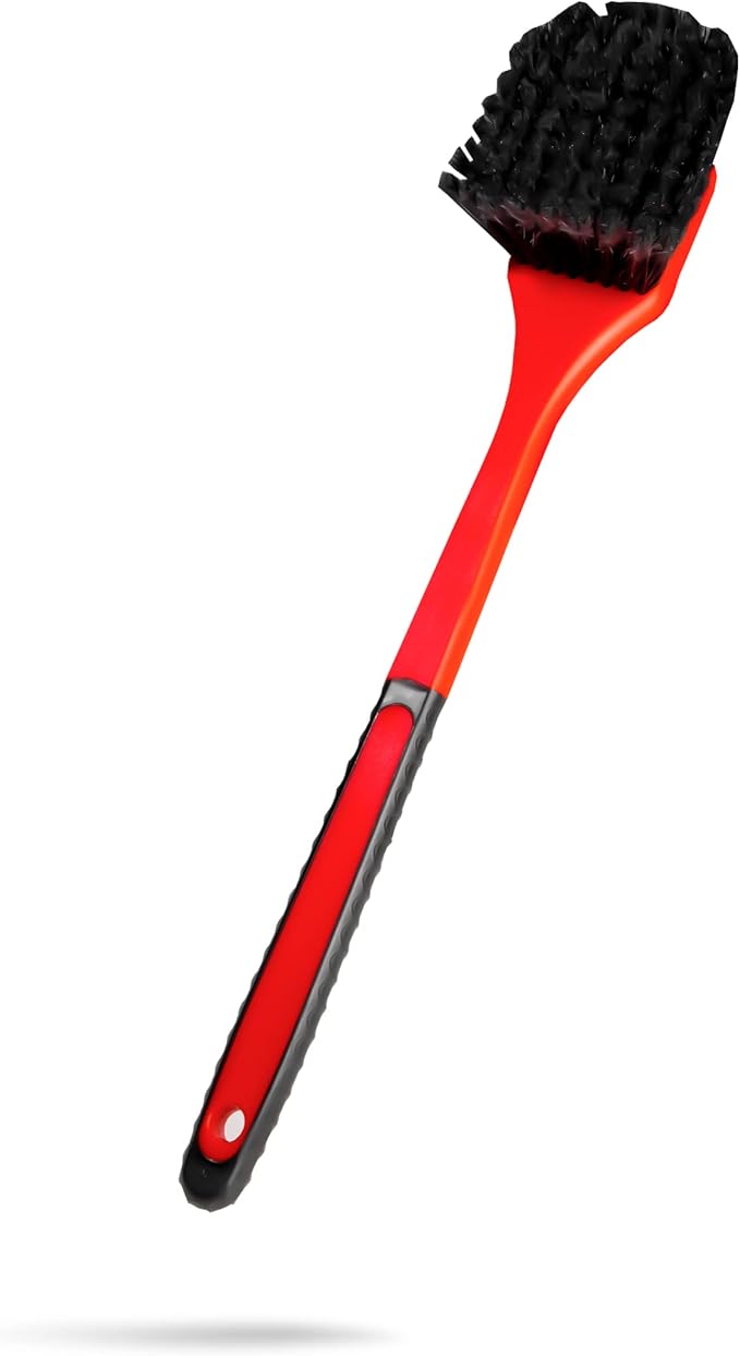 Adam's Polishes Fender Brush - Rubberized Professional Long Handle Car Wash Brush