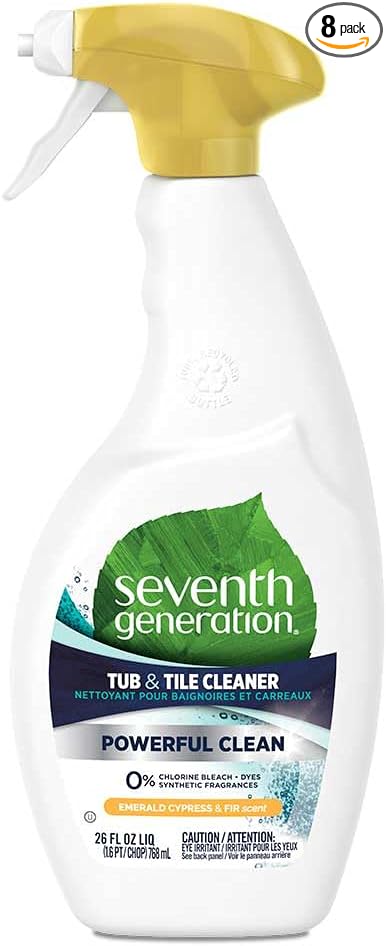 Seventh Generation Tub &amp Tile Cleaner Emerald Cypress &amp Fir Scent 26 Fluid Ounce (Pack of 8)