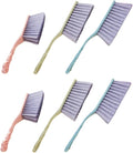 Housoutil 6pcs Cleaning Brush Set with Thick Hollow Handle Sofa and Bed Dusting Brushes for Household Cleaning (Blue Green Pink) Sturdy Tools for Furniture and Upholstery Care