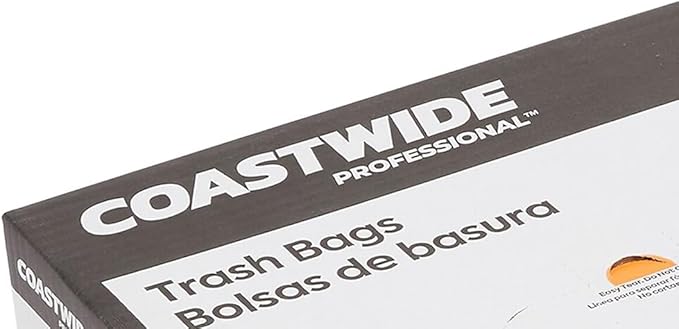 Coastwide Professional Linear Low Density Black Trash Bags 55 Gallon 100 Bags/Box