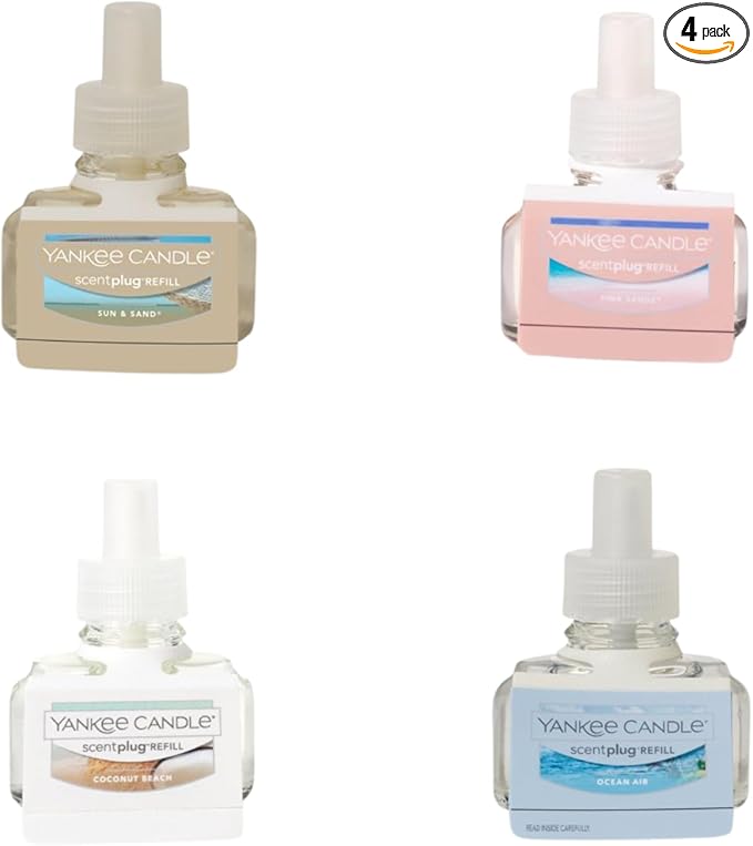Yankee Candle Electric Plug Refill Scent (Pack of 4 Beach Bonanza)