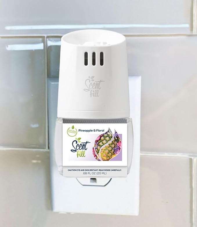 Scent Fill Pineapple &amp Floral Plug in Air Freshener 4 Scented Oil Refills