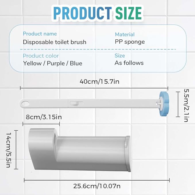 2025 Upgraded Disposable Toilet Cleaning System - 48PCS Pre-Soaked Toilet Brush &amp Holder Kit for Quick Bathroom &amp Sink Cleaning