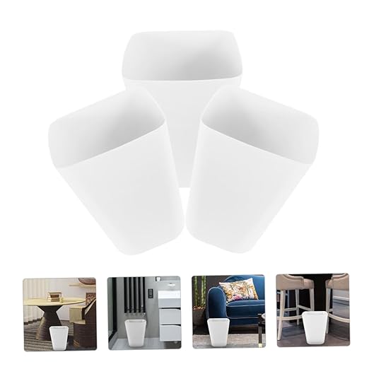 Zerodeko 3pcs Square Outdoor Trash Can Open Top Large Capacity Plastic Wastebasket for Office Bathroom and Kitchen Easy to Clean and Organize Garbage