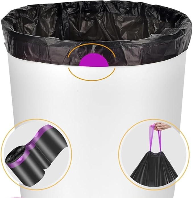 13Gallon multipurpose trash bags Drawstring Design Extra Durable and Unscented Garbage Bags1 mil Count for Home Bathroom Office Outdoor Camping140 Count.