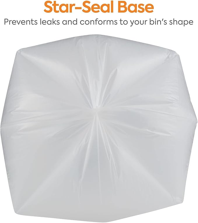 40-45 Gallon Trash Bag 40 x 46 Low Density 1.5 mil Clear 100 Bags/Box