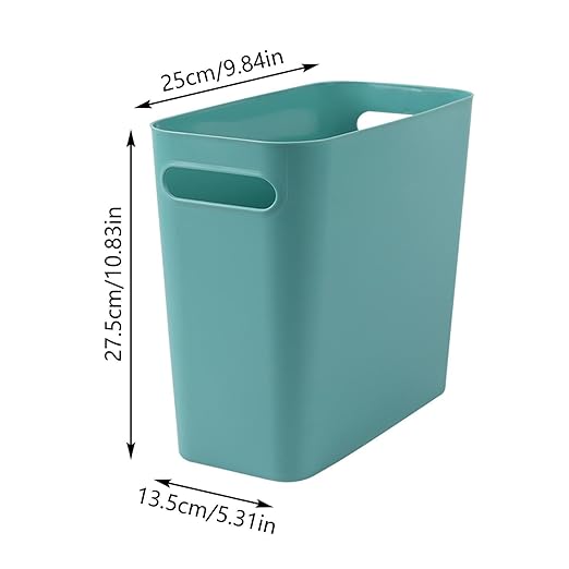 2.4 Gallon Slim Trash Can Small Plastic Wastebasket for Bathroom Office Kitchen Narrow Space Under Sink or Desk (Orange)
