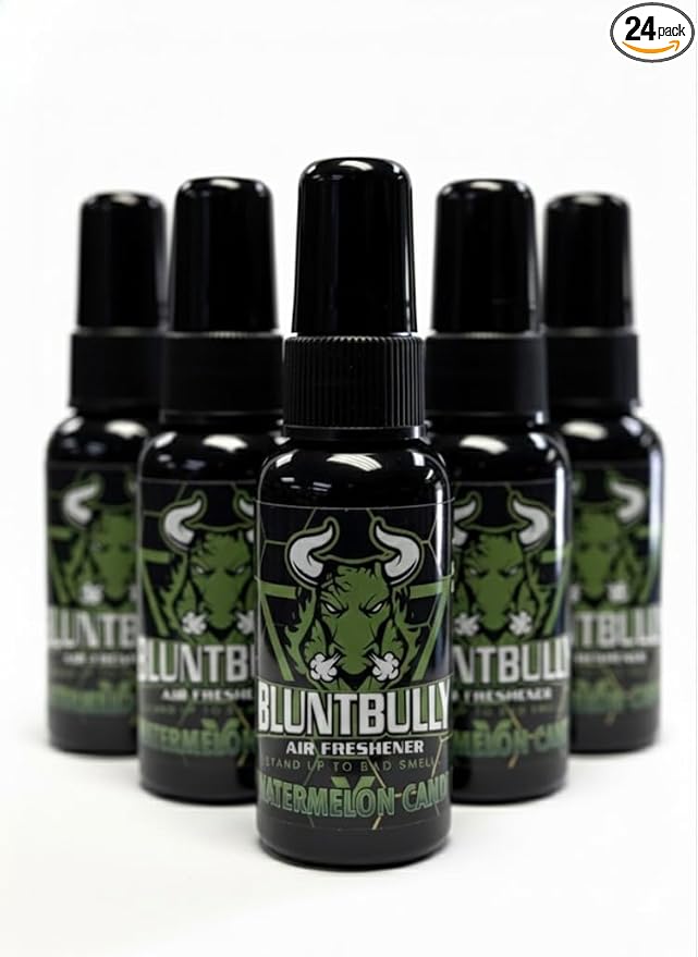 Blunt Bully Air Freshener (Watermelon Candy) Premium Oil Based Air Freshener Spray. Long-Lasting Room Bathroom Office &amp Car Scent | Eliminates Odors from Smoke Pets &amp More (Pack of 24)
