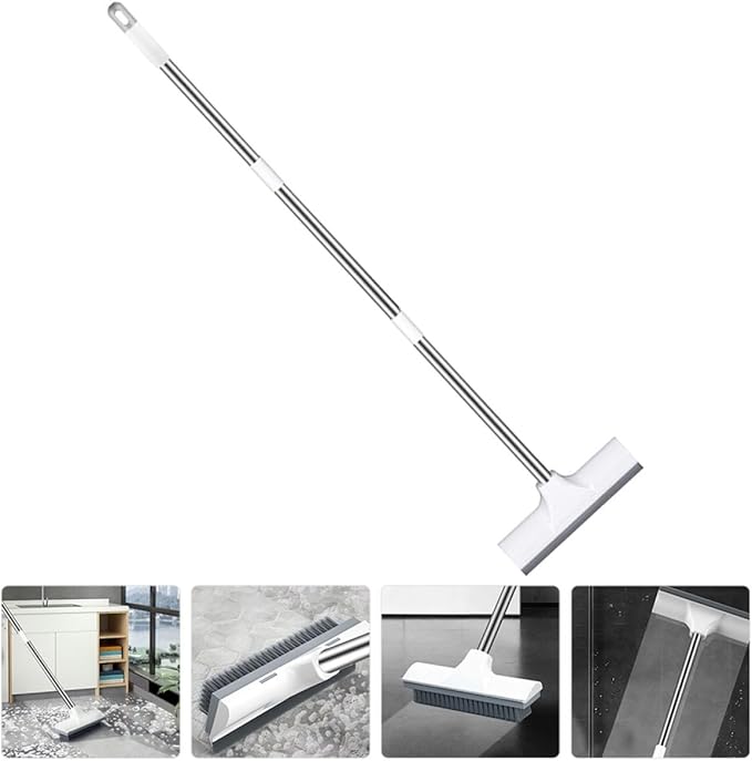 Grout Scrub Brush and Floor Scrubbing Brush with Stiff Bristles Dual-use Bathroom and Kitchen Cleaning Accessory for Tiles and Shower Floors